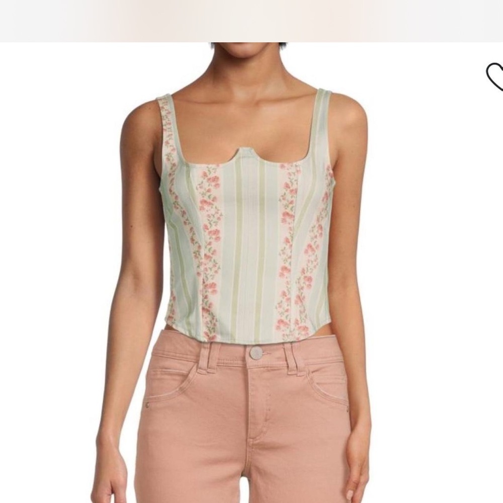 WeWoreWhat Floral Stripe Crop Top